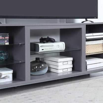 Manhattan Comfort - Brighton TV Stand with 8 Fixed Shelves in Grey - TVFP4-GY veiw 7