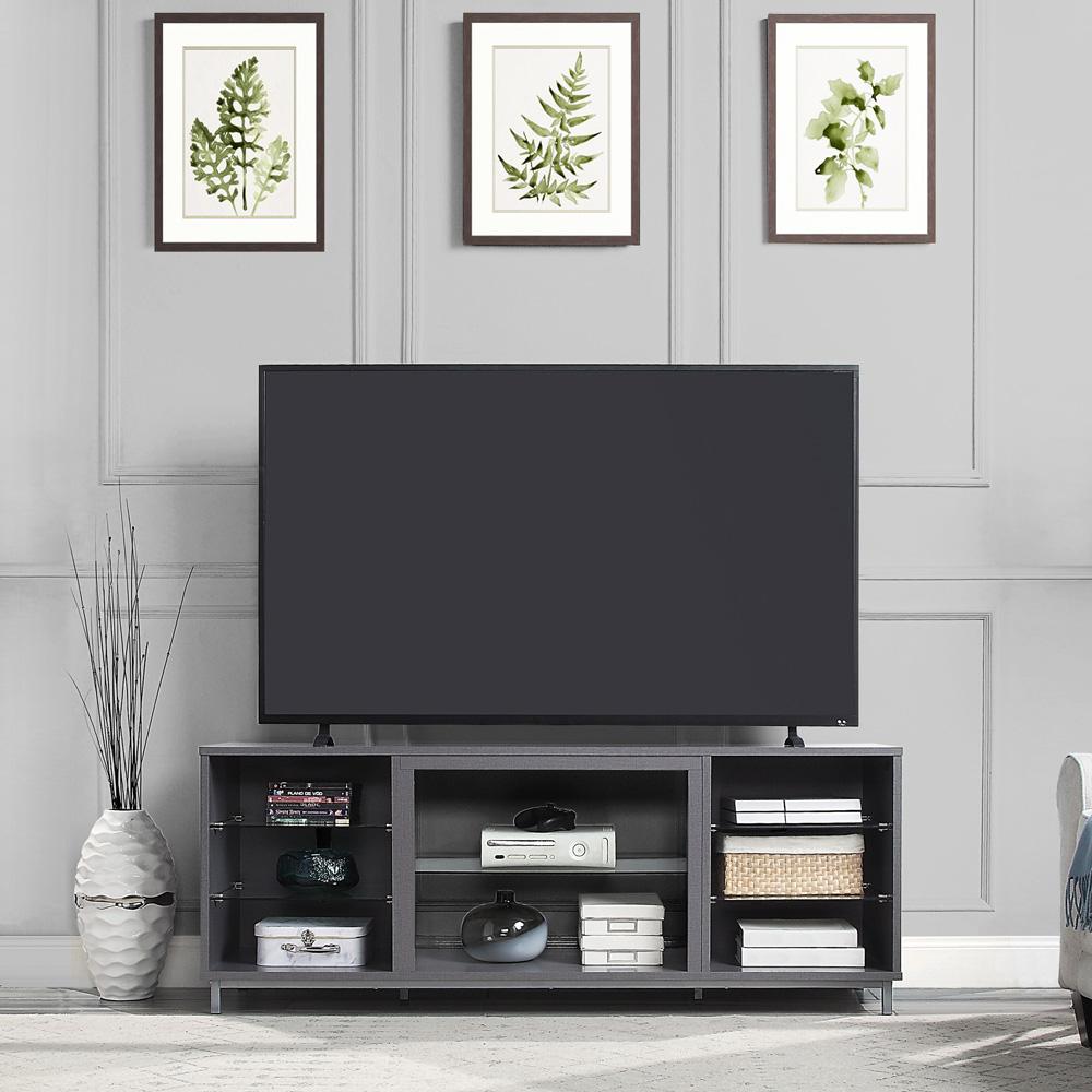 Manhattan Comfort - Brighton TV Stand with 8 Fixed Shelves in Grey - TVFP4-GY veiw 8