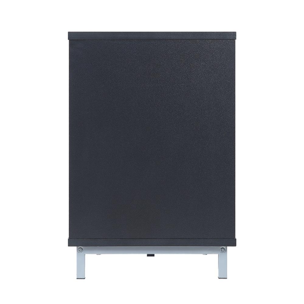 Manhattan Comfort - Brighton TV Stand with 8 Fixed Shelves in Onyx - TVFP4-BL veiw 3