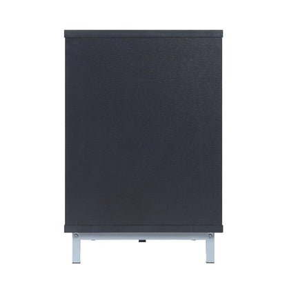 Manhattan Comfort - Brighton TV Stand with 8 Fixed Shelves in Onyx - TVFP4-BL veiw 3