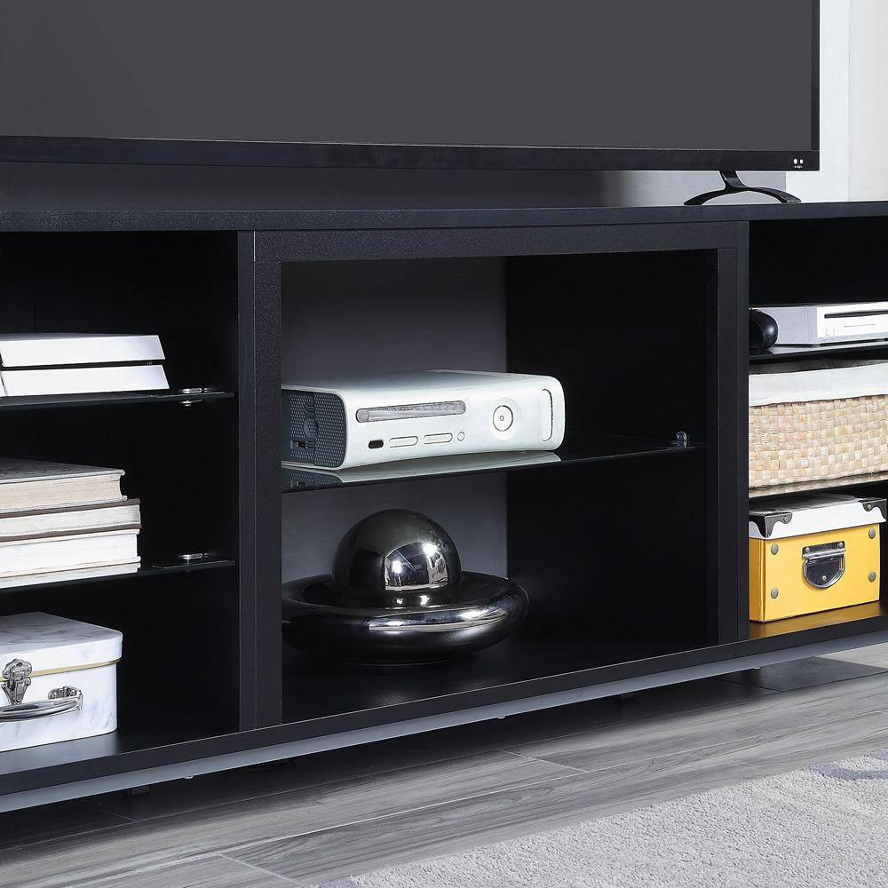 Manhattan Comfort - Brighton TV Stand with 8 Fixed Shelves in Onyx - TVFP4-BL veiw 6