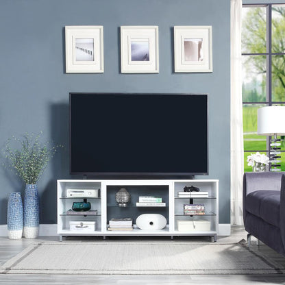 Manhattan Comfort - Brighton TV Stand with 8 Fixed Shelves in White - TVFP4-WH veiw 7