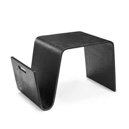 Manhattan Comfort - Brookside End Table with 1 Vertical Fixed Shelves in Black - ET001-BK veiw 1