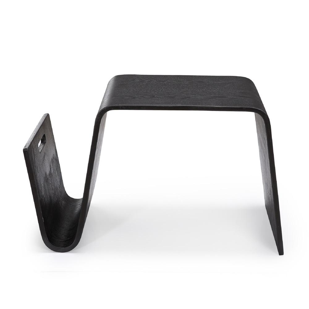 Manhattan Comfort - Brookside End Table with 1 Vertical Fixed Shelves in Black - ET001-BK veiw 2
