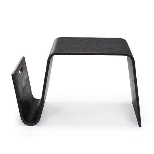 Manhattan Comfort - Brookside End Table with 1 Vertical Fixed Shelves in Black - ET001-BK veiw 2