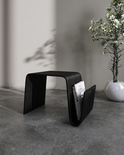 Manhattan Comfort - Brookside End Table with 1 Vertical Fixed Shelves in Black - ET001-BK veiw 3