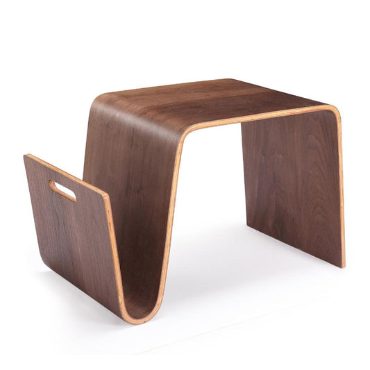 Manhattan Comfort - Brookside End Table with 1 Vertical Fixed Shelves in Walnut - ET001-WA veiw 1
