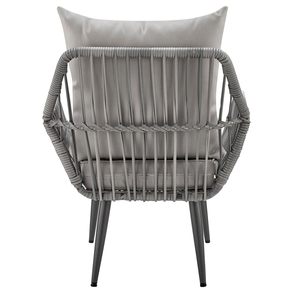 Manhattan Comfort - 3-Piece Cannes Polyester Patio 2- Person Seating Group with End Table with Iron Steel Legs in Grey - OD-CV012-GY veiw 6