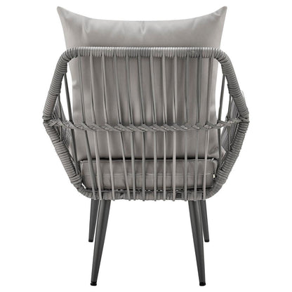 Manhattan Comfort - 3-Piece Cannes Polyester Patio 2- Person Seating Group with End Table with Iron Steel Legs in Grey - OD-CV012-GY veiw 6