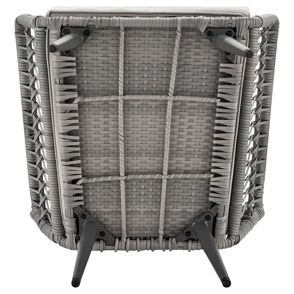 Manhattan Comfort - 3-Piece Cannes Polyester Patio 2- Person Seating Group with End Table with Iron Steel Legs in Grey - OD-CV012-GY veiw 8