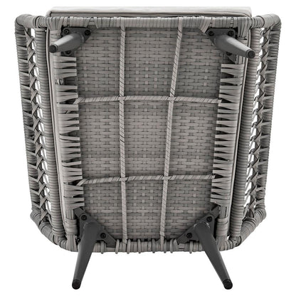 Manhattan Comfort - 3-Piece Cannes Polyester Patio 2- Person Seating Group with End Table with Iron Steel Legs in Grey - OD-CV012-GY veiw 8