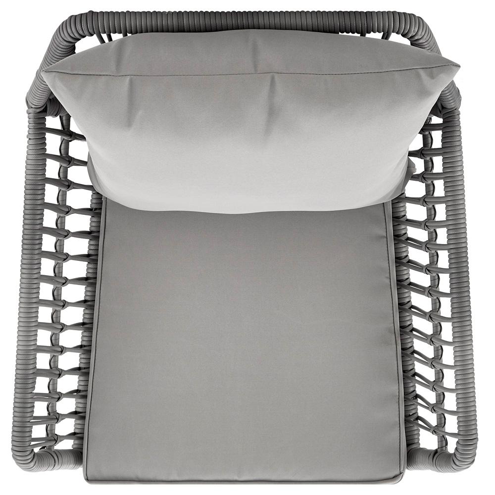 Manhattan Comfort - 3-Piece Cannes Polyester Patio 2- Person Seating Group with End Table with Iron Steel Legs in Grey - OD-CV012-GY veiw 9