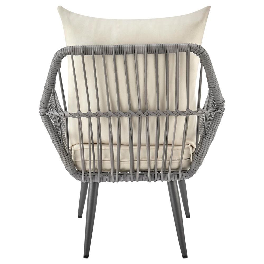 Manhattan Comfort - 3-Piece Cannes Polyester Patio 2- Person Seating Group with End Table with Iron Steel Legs in Grey and Cream - OD-CV012-CR veiw 6