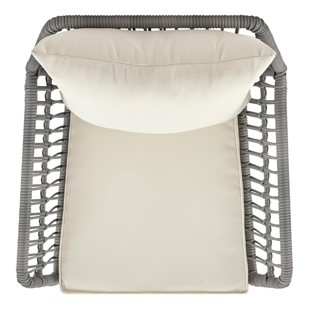 Manhattan Comfort - 3-Piece Cannes Polyester Patio 2- Person Seating Group with End Table with Iron Steel Legs in Grey and Cream - OD-CV012-CR veiw 9