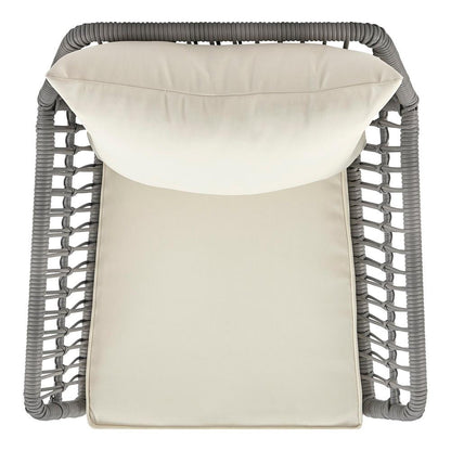 Manhattan Comfort - 3-Piece Cannes Polyester Patio 2- Person Seating Group with End Table with Iron Steel Legs in Grey and Cream - OD-CV012-CR veiw 9