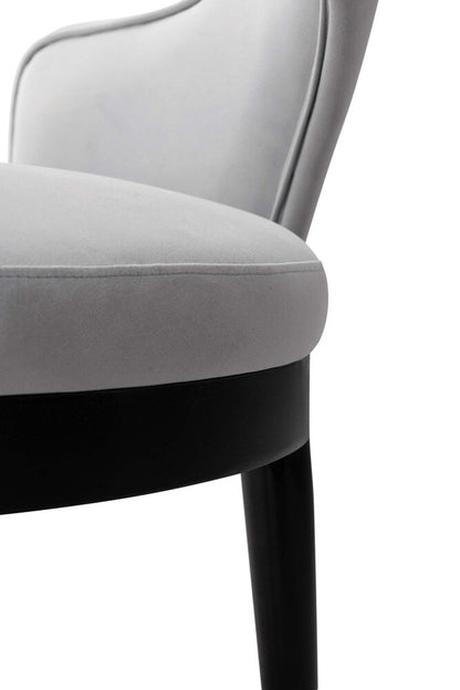Manhattan Comfort - Carrington Velvet Dining Armchairs with Gold Stainless Steel Legs in Light Grey - Set of 2 - 2-DC089AR-LG veiw 7