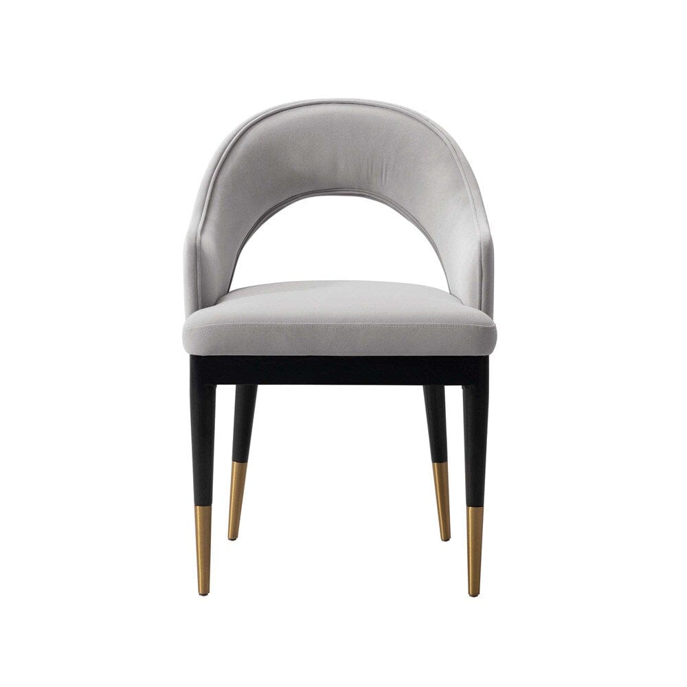 Manhattan Comfort - 5-Piece Carrington and Rockaway Velvet Dining with Dining Armchair - Gold Stainless SteelDining Table - American Solid Ash Wood Legs in Light GreyBlack - 4-DT02DC089AR-BKLG veiw 2