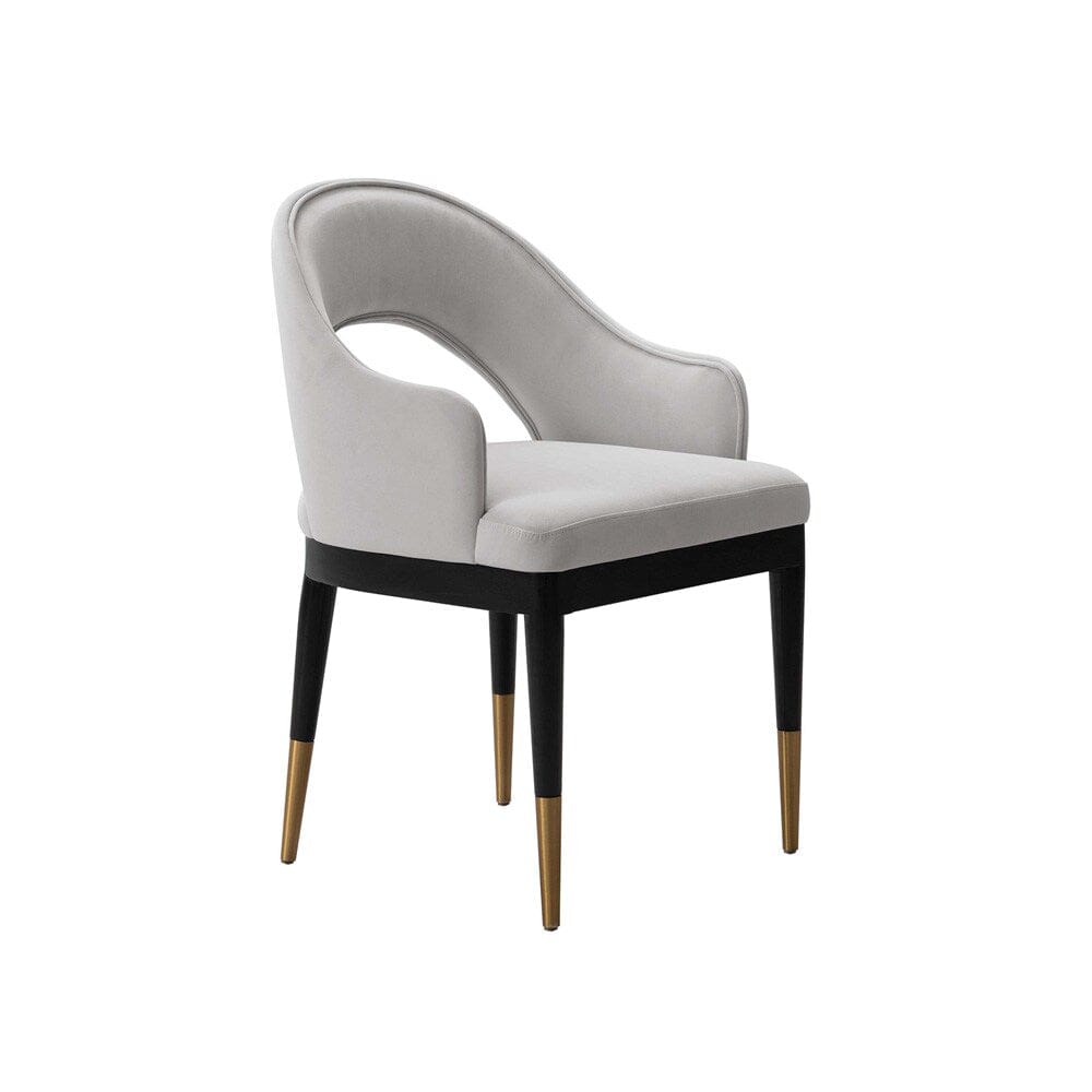 Manhattan Comfort - 5-Piece Carrington and Rockaway Velvet Dining with Dining Armchair - Gold Stainless SteelDining Table - American Solid Ash Wood Legs in Light GreyNature - 4-DT02DC089AR-NALG veiw 2