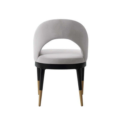 Manhattan Comfort - 5-Piece Carrington and Rockaway Velvet Dining with Dining Armchair - Gold Stainless SteelDining Table - American Solid Ash Wood Legs in Light GreyNature - 4-DT02DC089AR-NALG veiw 7