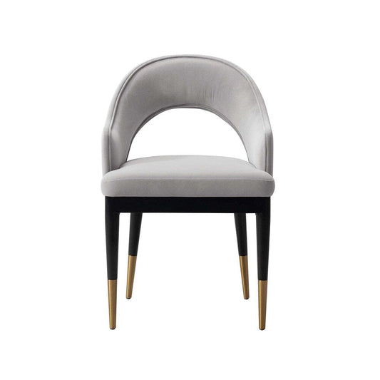 Manhattan Comfort - 7-Piece Carrington and Rockaway Velvet Dining with Dining Armchair - Gold Stainless SteelDining Table - American Solid Ash Wood Legs in Light GreyBlack - 6-DT02DC089AR-BKLG veiw 2