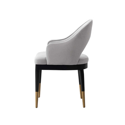 Manhattan Comfort - 7-Piece Carrington and Rockaway Velvet Dining with Dining Armchair - Gold Stainless SteelDining Table - American Solid Ash Wood Legs in Light GreyNature - 6-DT02DC089AR-NALG veiw 4