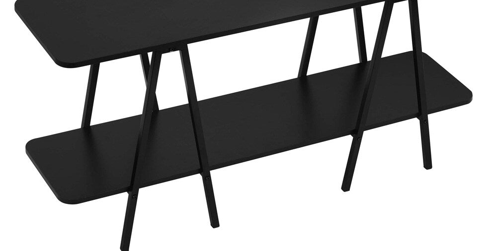Manhattan Comfort - Celine Side Table / Console with 2 Fixed Shelves in Black - 25547-BK veiw 7