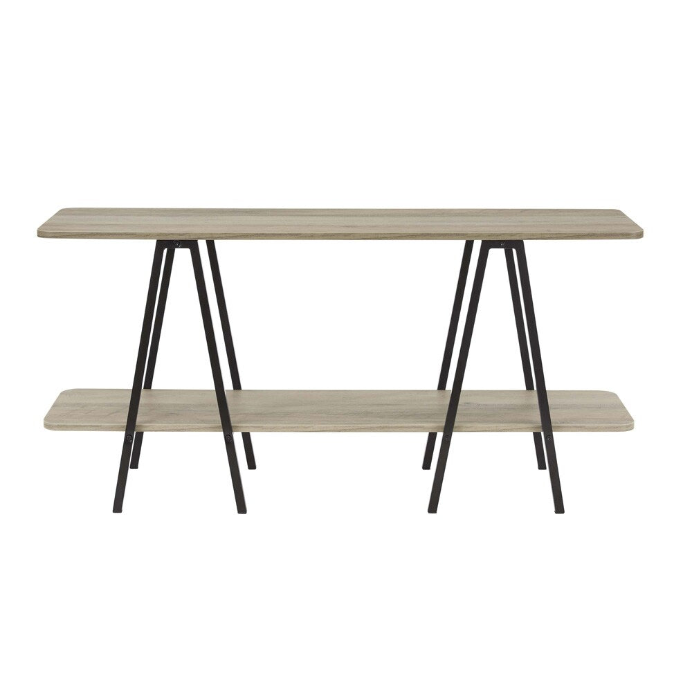 Manhattan Comfort - Celine Side Table / Console with 2 Fixed Shelves in Rustic Grey - 25547-GY veiw 1