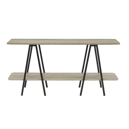 Manhattan Comfort - Celine Side Table / Console with 2 Fixed Shelves in Rustic Grey - 25547-GY veiw 1