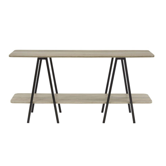 Manhattan Comfort - Celine Side Table / Console with 2 Fixed Shelves in Rustic Grey - 25547-GY veiw 1