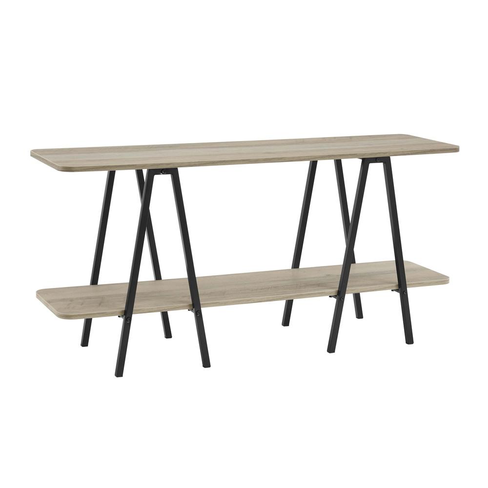 Manhattan Comfort - Celine Side Table / Console with 2 Fixed Shelves in Rustic Grey - 25547-GY veiw 2