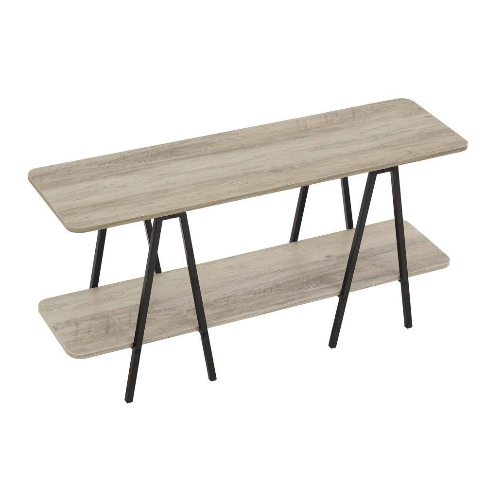 Manhattan Comfort - Celine Side Table / Console with 2 Fixed Shelves in Rustic Grey - 25547-GY veiw 3