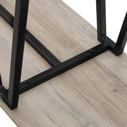 Manhattan Comfort - Celine Side Table / Console with 2 Fixed Shelves in Rustic Grey - 25547-GY veiw 6