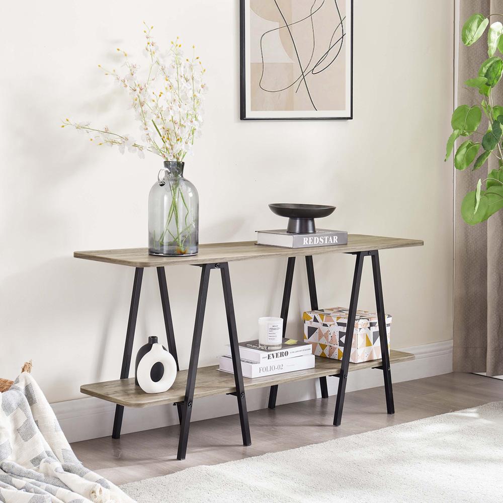 Manhattan Comfort - Celine Side Table / Console with 2 Fixed Shelves in Rustic Grey - 25547-GY veiw 8