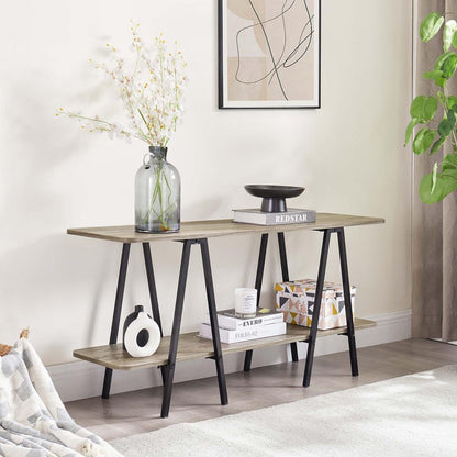 Manhattan Comfort - Celine Side Table / Console with 2 Fixed Shelves in Rustic Grey - 25547-GY veiw 8