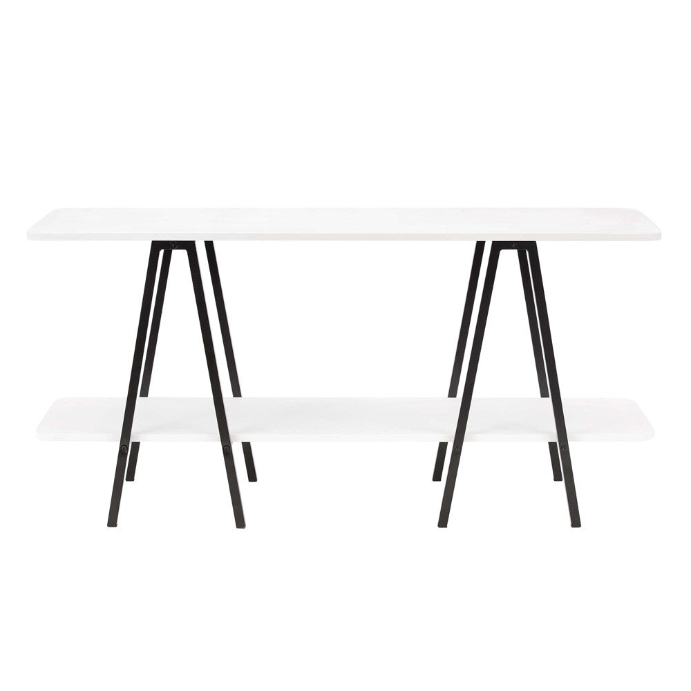Manhattan Comfort - Celine Side Table / Console with 2 Fixed Shelves in White - 25547-WH veiw 1