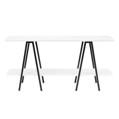 Manhattan Comfort - Celine Side Table / Console with 2 Fixed Shelves in White - 25547-WH veiw 1