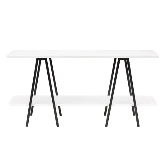 Manhattan Comfort - Celine Side Table / Console with 2 Fixed Shelves in White - 25547-WH veiw 1