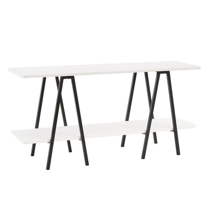 Manhattan Comfort - Celine Side Table / Console with 2 Fixed Shelves in White - 25547-WH veiw 2