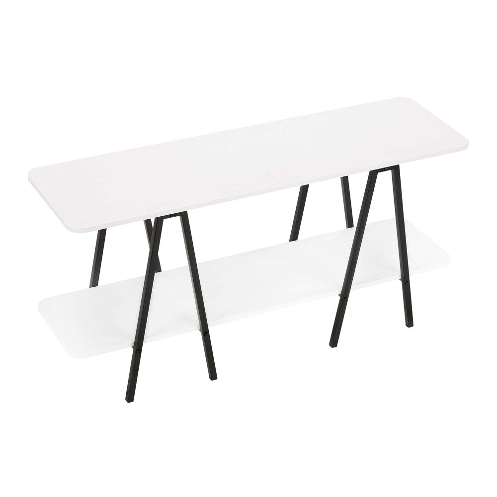 Manhattan Comfort - Celine Side Table / Console with 2 Fixed Shelves in White - 25547-WH veiw 3