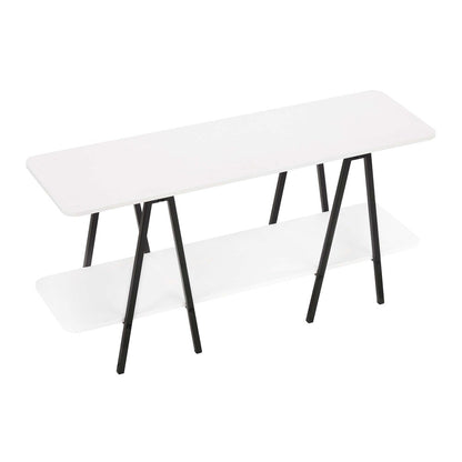 Manhattan Comfort - Celine Side Table / Console with 2 Fixed Shelves in White - 25547-WH veiw 3