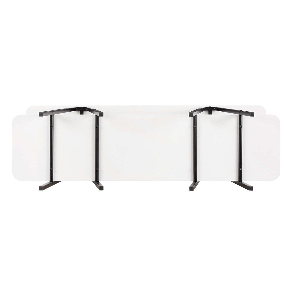 Manhattan Comfort - Celine Side Table / Console with 2 Fixed Shelves in White - 25547-WH veiw 4