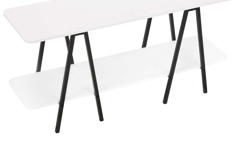 Manhattan Comfort - Celine Side Table / Console with 2 Fixed Shelves in White - 25547-WH veiw 7