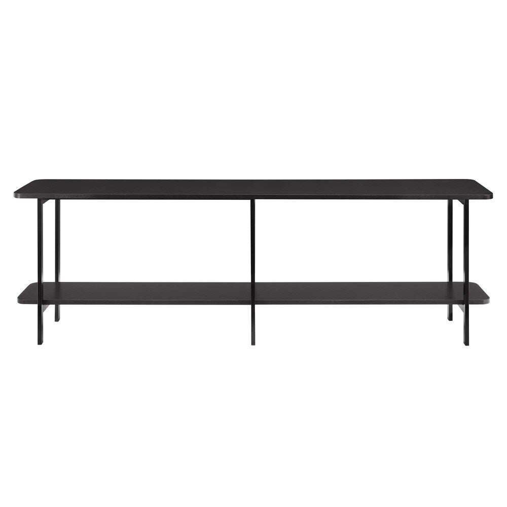 Manhattan Comfort - Celine Side Table / Console with 2 Fixed Shelves Shelves in Black - 255551 veiw 1