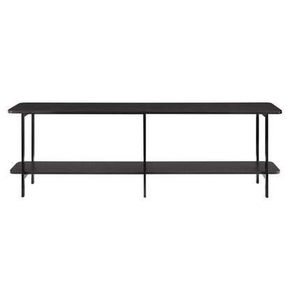 Manhattan Comfort - Celine Side Table / Console with 2 Fixed Shelves Shelves in Black - 255551 veiw 1