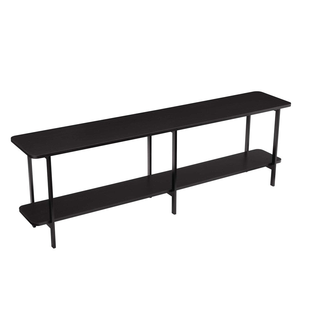 Manhattan Comfort - Celine Side Table / Console with 2 Fixed Shelves Shelves in Black - 255551 veiw 2
