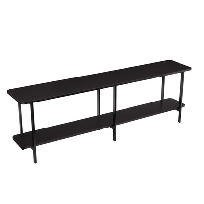 Manhattan Comfort - Celine Side Table / Console with 2 Fixed Shelves Shelves in Black - 255551 veiw 2