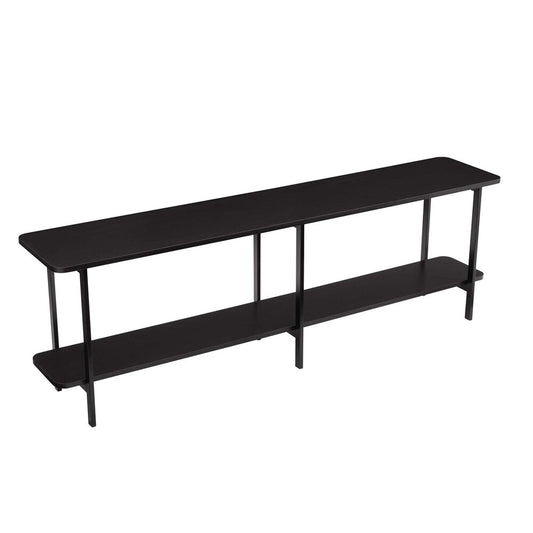 Manhattan Comfort - Celine Side Table / Console with 2 Fixed Shelves Shelves in Black - 255551 veiw 2