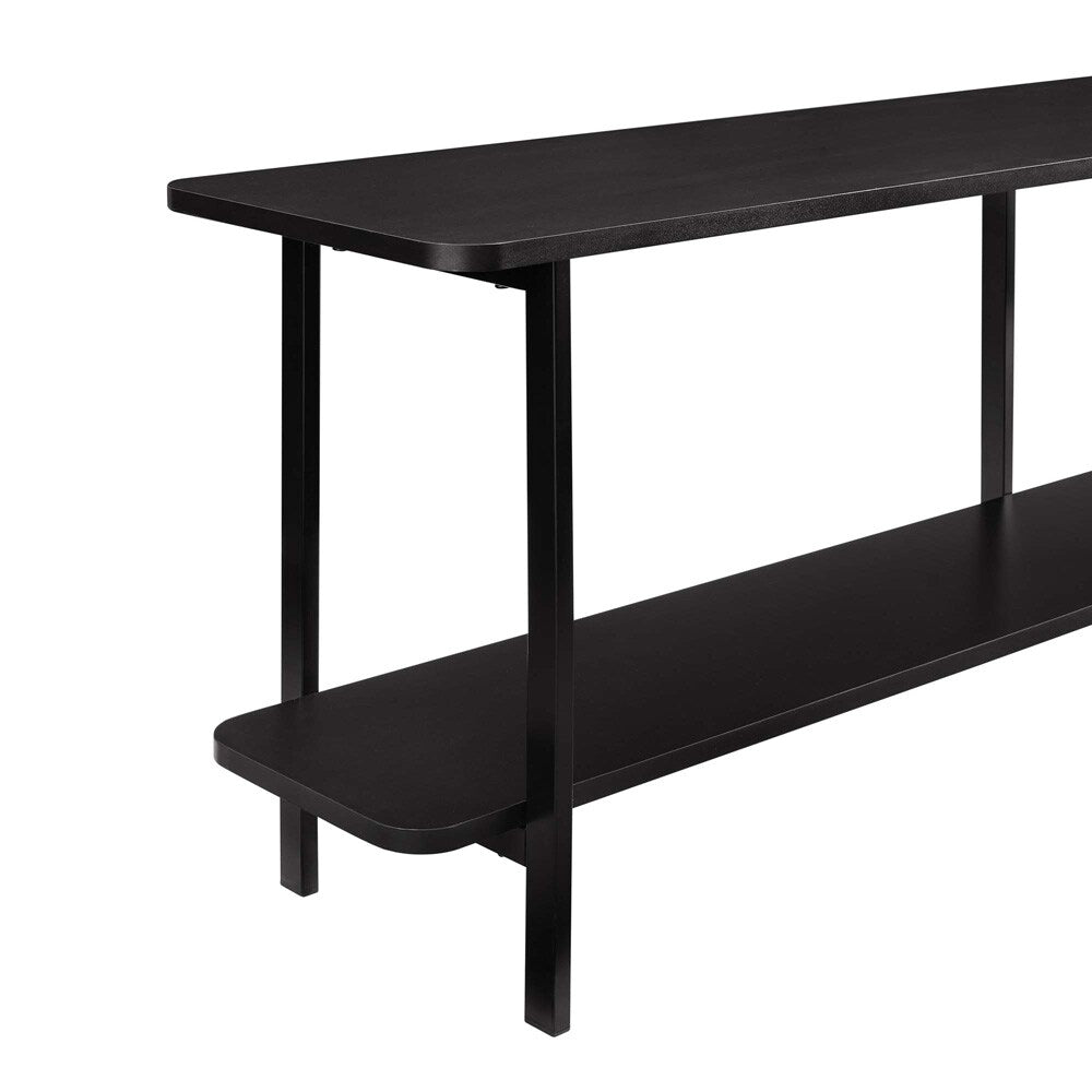 Manhattan Comfort - Celine Side Table / Console with 2 Fixed Shelves Shelves in Black - 255551 veiw 6