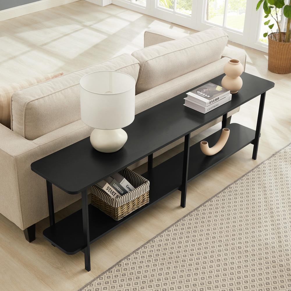 Manhattan Comfort - Celine Side Table / Console with 2 Fixed Shelves Shelves in Black - 255551 veiw 8