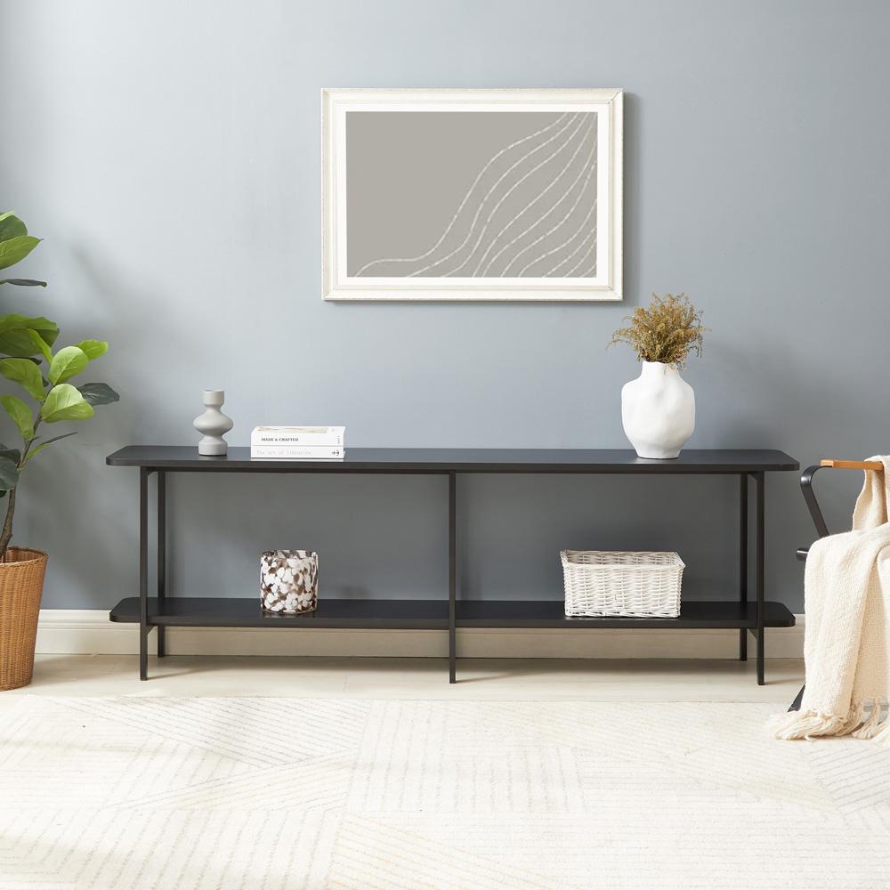 Manhattan Comfort - Celine Side Table / Console with 2 Fixed Shelves Shelves in Black - 255551 veiw 9